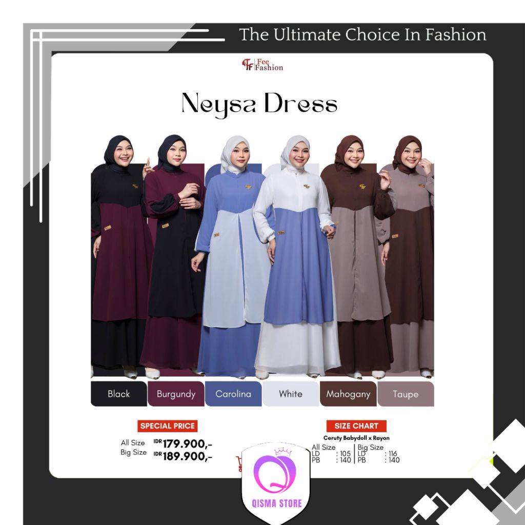 BEST PRICE// NEYSA DRESS BY FEE FASHION// QISMASTORE