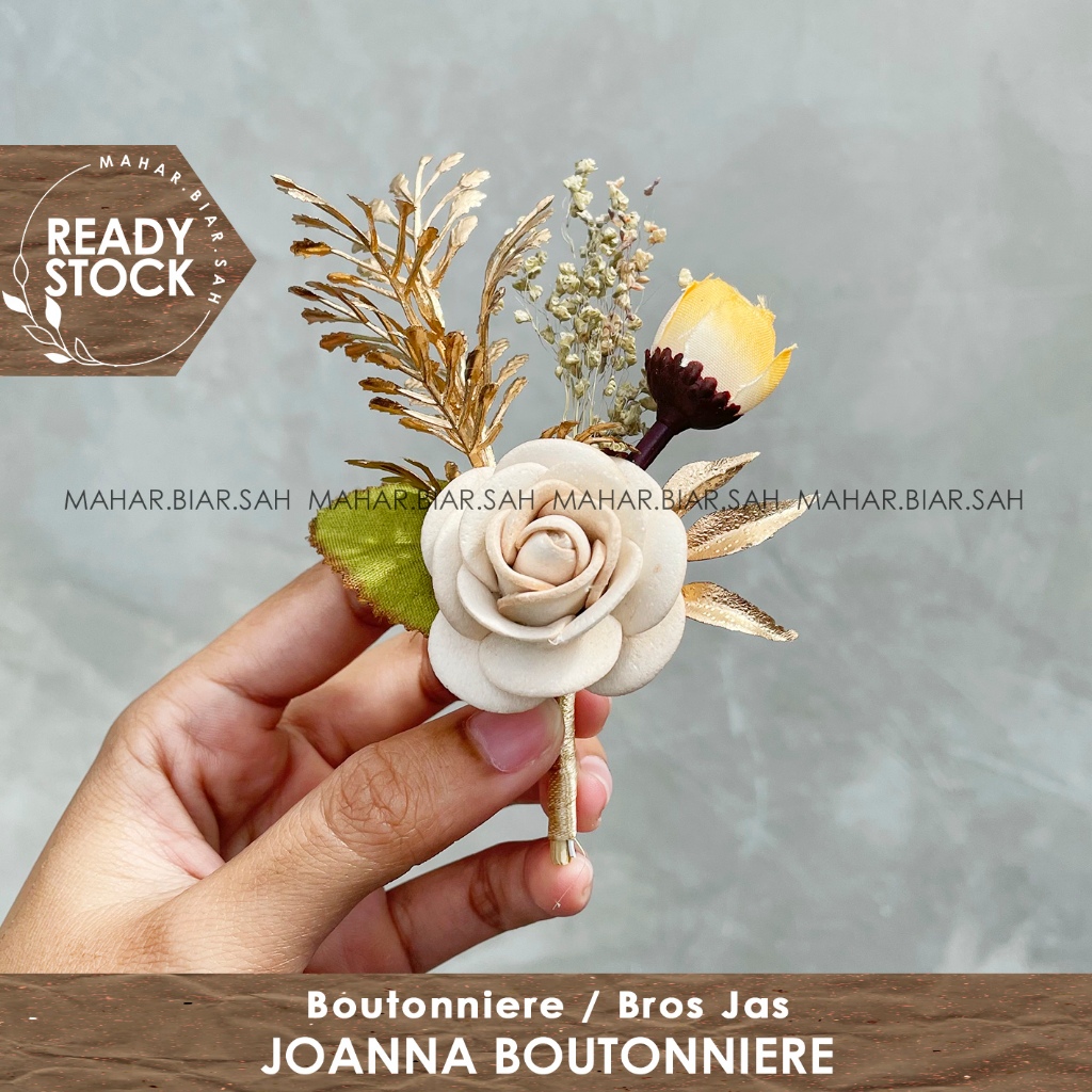 RS JOANNA SAND Boutonniere / bros bunga kering / bunga jas / bros bunga jas / dried flowers