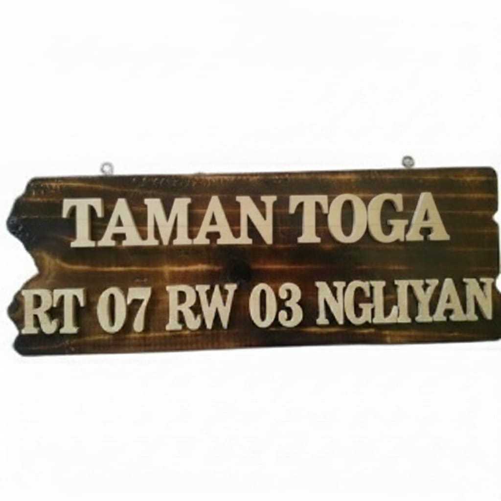 Papan Nama Kayu LOKASI Gantungan Papan nama Custom 80x30cm