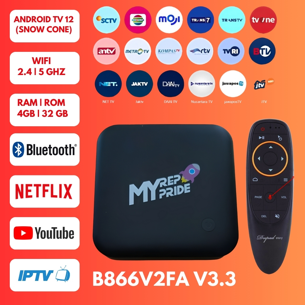 STB ANDROID TV BOX B866V2FA 3.3 ROOT UNLOCK RAM 4GB ROM 32GB