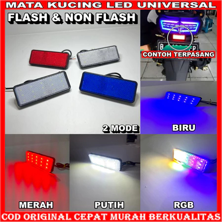 ORIGINAL LAMPU REM LED STOP TAMBAHAN VARIASI DIAM KEDIP LAMPU MATA KUCING MOTOR