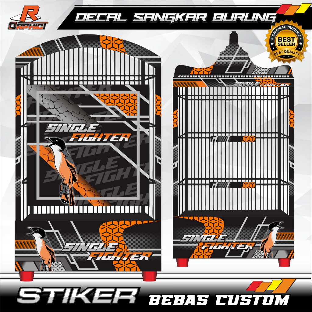 custom STICKER DECAL sangkar cendet cucak ijo kenari kacer KANDANG BURUNG KOTAK STIKER UKURAN BESAR 