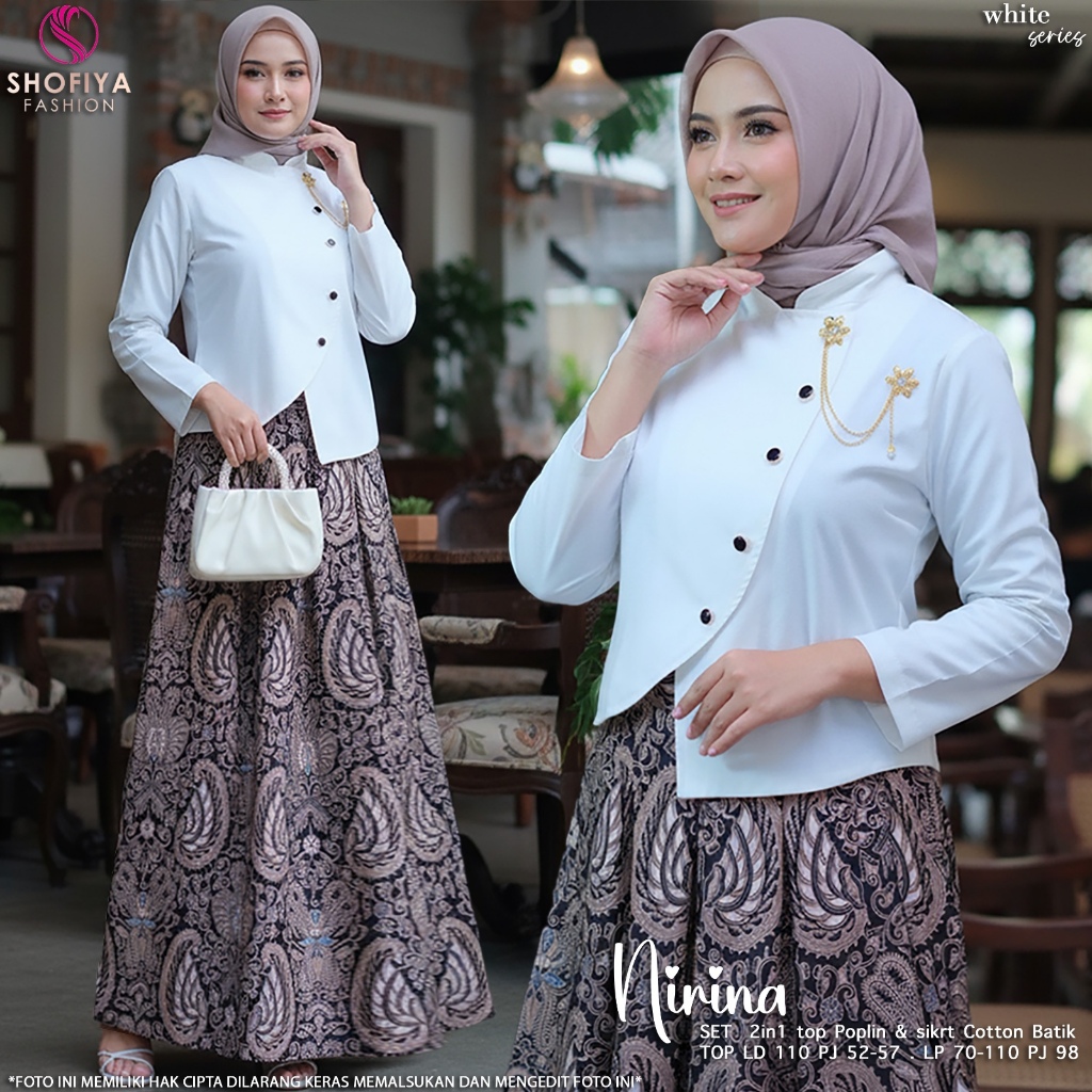 (MADINA) Setelan Atasan Bawahan Modern Batik Wanita buat Kondangan by Shofiya | Nirina