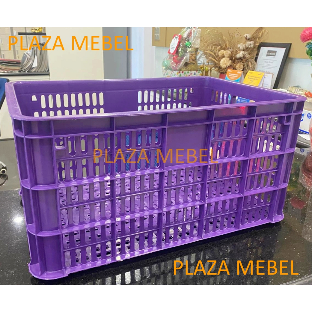 Keranjang Industri Plastik Besar Jaguar Star Ungu TEBAL / Keranjang Serbaguna JUMBO (KHUSUS GOJEK)