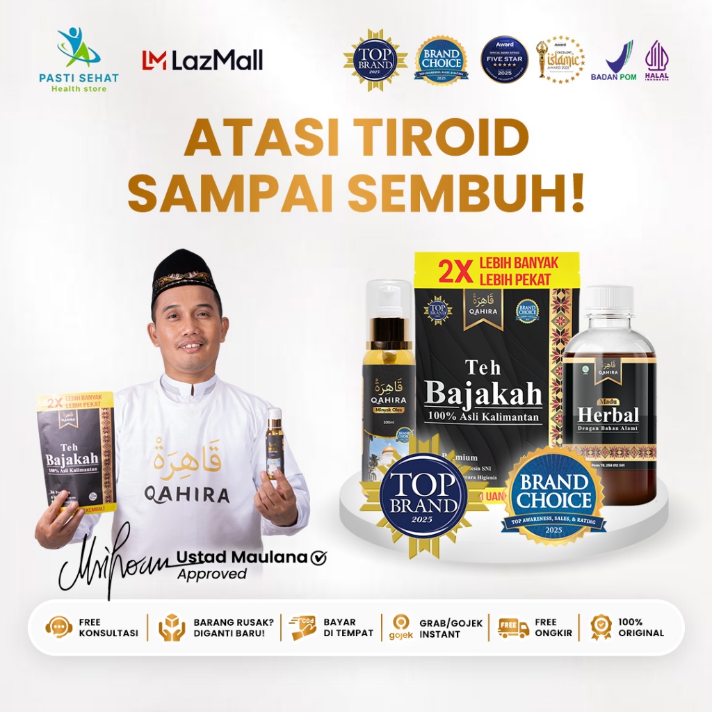Qahira Bantu Tiroid Stabil Tuntas 100% Herbal Dukungan Metabolisme Tubuh Halal BPOM SNI