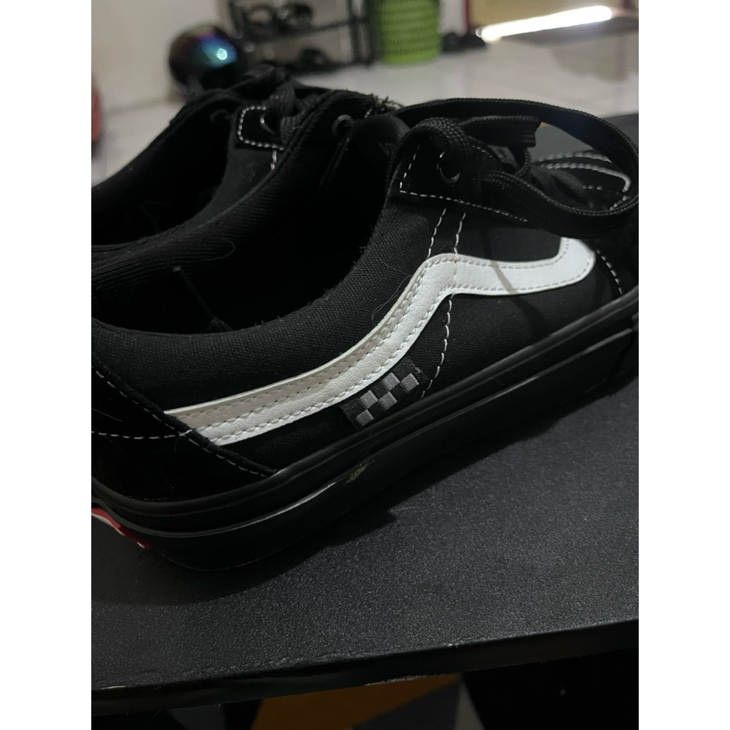 VANS SKATE SK8-LOW CHECKBOARD-BLACK (SECOND/BEKAS)