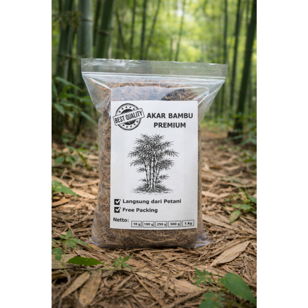 spesial Akar Bambu Asli Bahan Pgpr  Berat 1kg Bersih Kering Full Akar Bambu  Bahan Pembuatan Jakaba