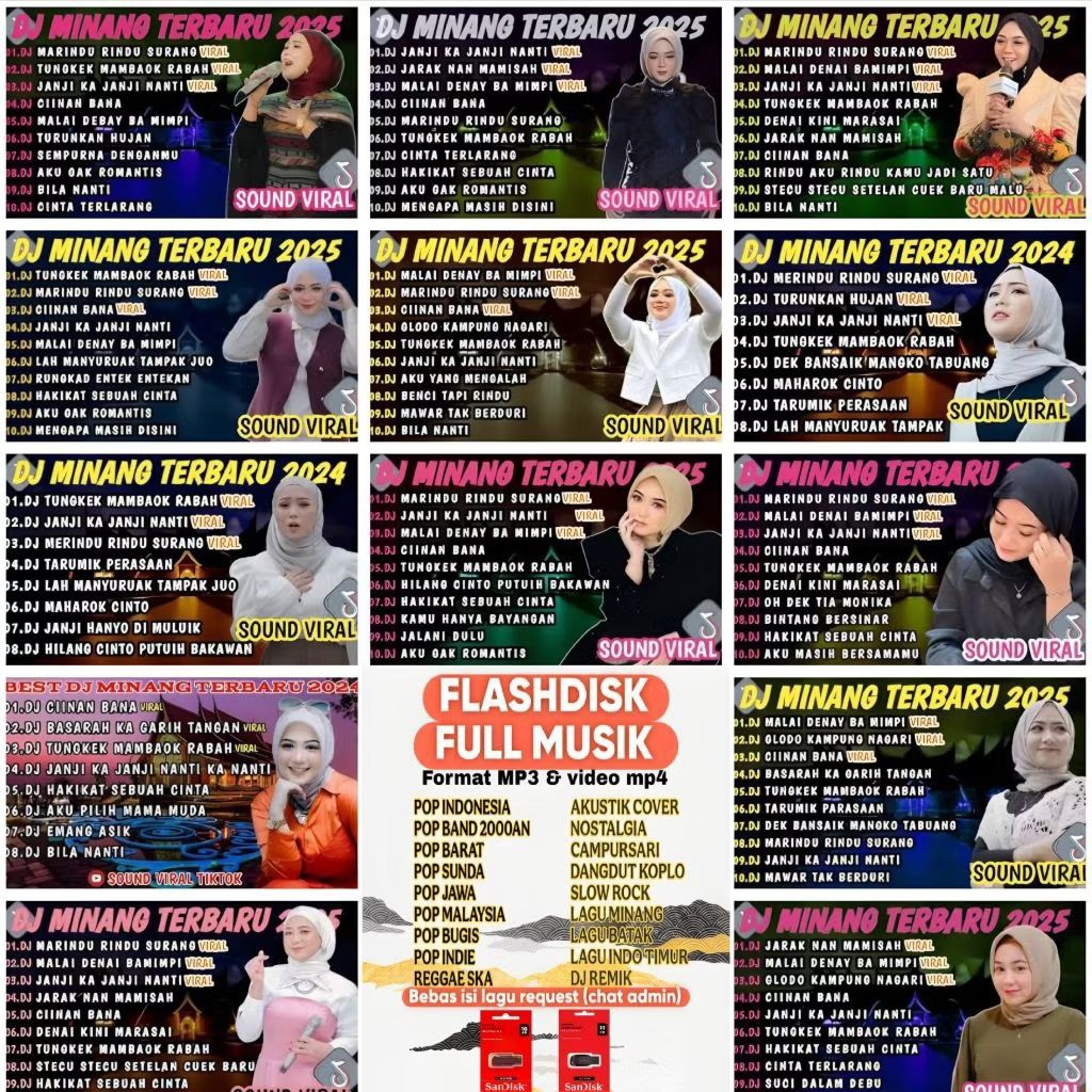 FLASH DISK LAGU DJ MINANG REMIX VIRALL TERBARU - FLASH DISK LAGU MP3 TERBARU - USB LAGU MP3 TERBARU 