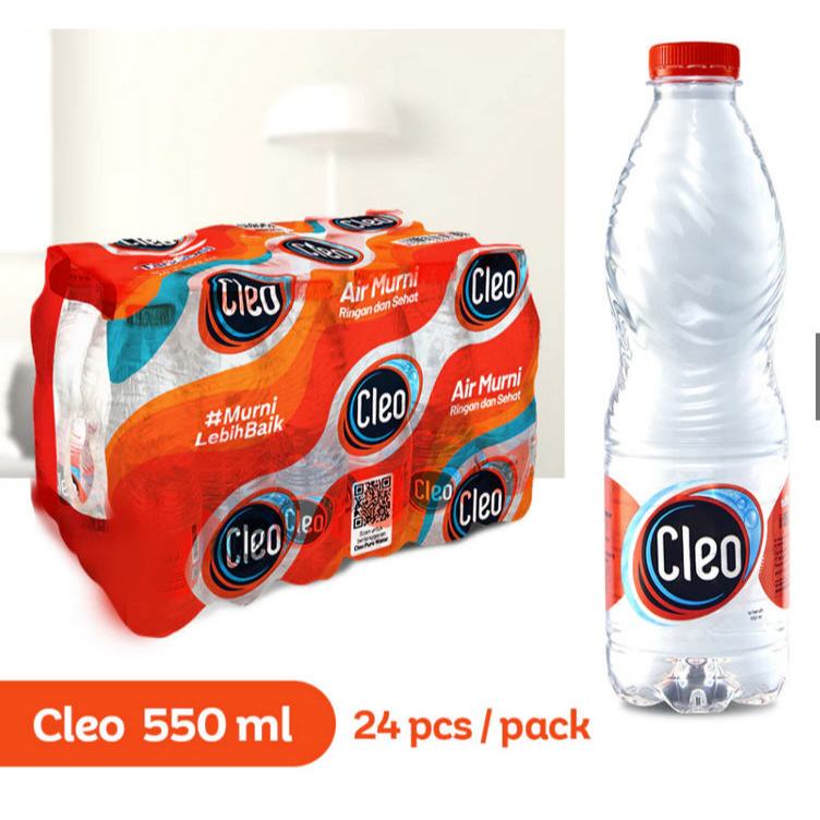 Air Murni Cleo Botol Tanggung 550ml Isi 24pcs