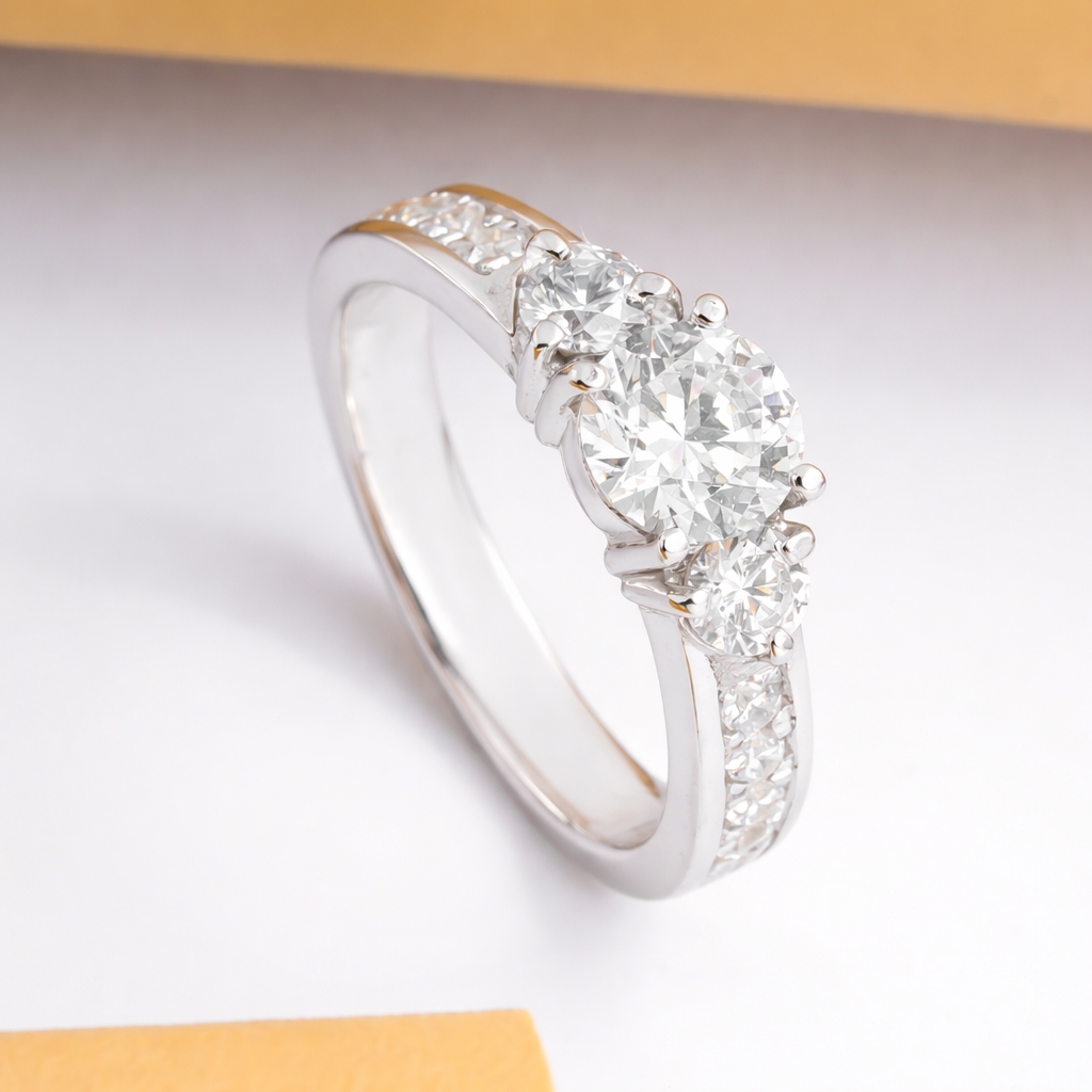 Cincin Wanita Emas Putih 9K Garansi Resize Gratis Box Cincin