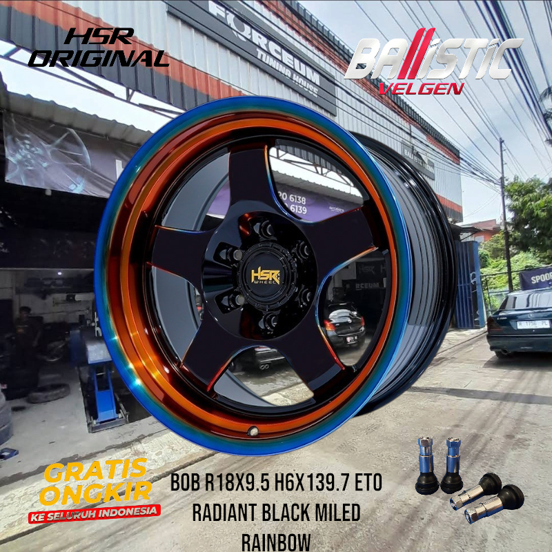 Velg Mobil palang 5 Cocok Pajero Fortuner Ring 18 Lebar 95 BOB HSR R18X95 H6X139,7 ET0 RAINBOW