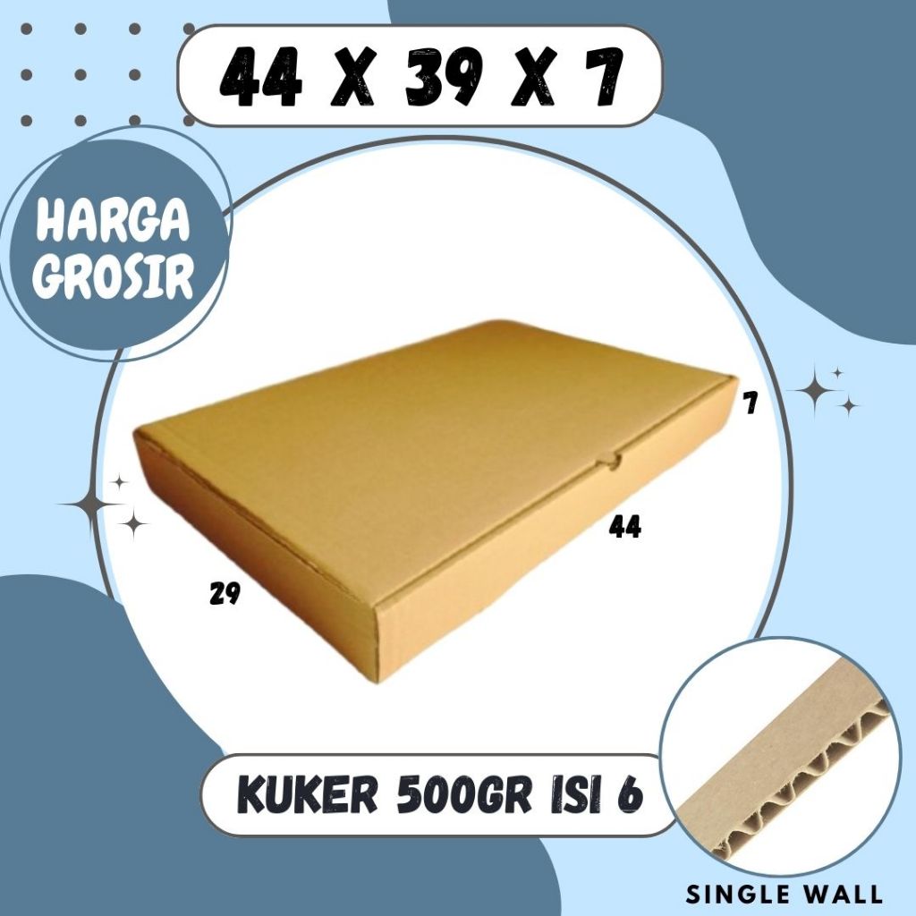Box 44x29x7 Lipat Depan Kue Kering isi 6 500gr Polos/ Motif Hampers Kuker | Jersey / Kue Kering Kard