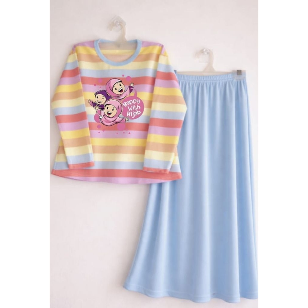 setelan rok anak perempuan muslim kekinian