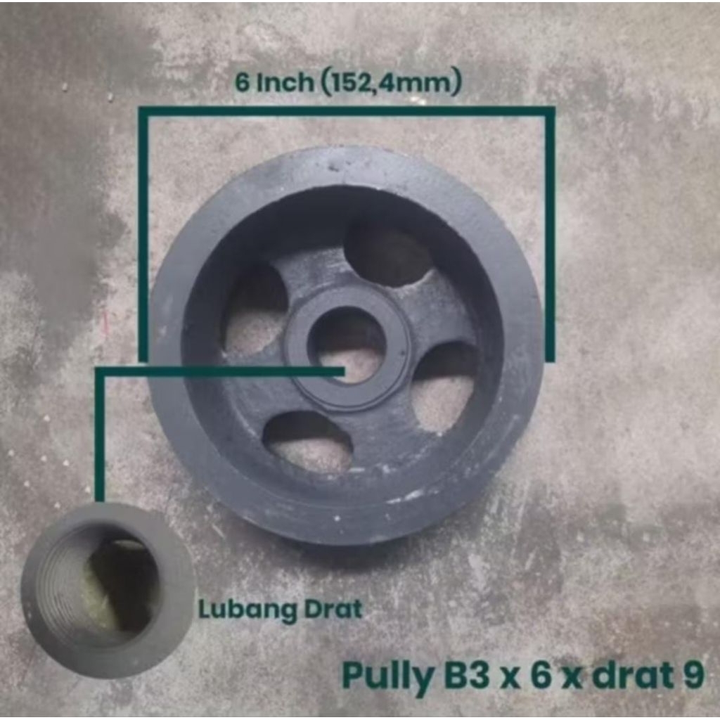 puli pompa tambang kato pasir 4 inci drat B3 x6 jm dico cm
