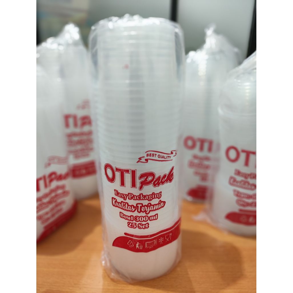 THINWALL MANGKOK ROUND 300 ML FLAT BOTTOM BAWAH DATAR MERK OTIPACK - 1 PAK ISI 25 PCS ( HARGA GROSIR