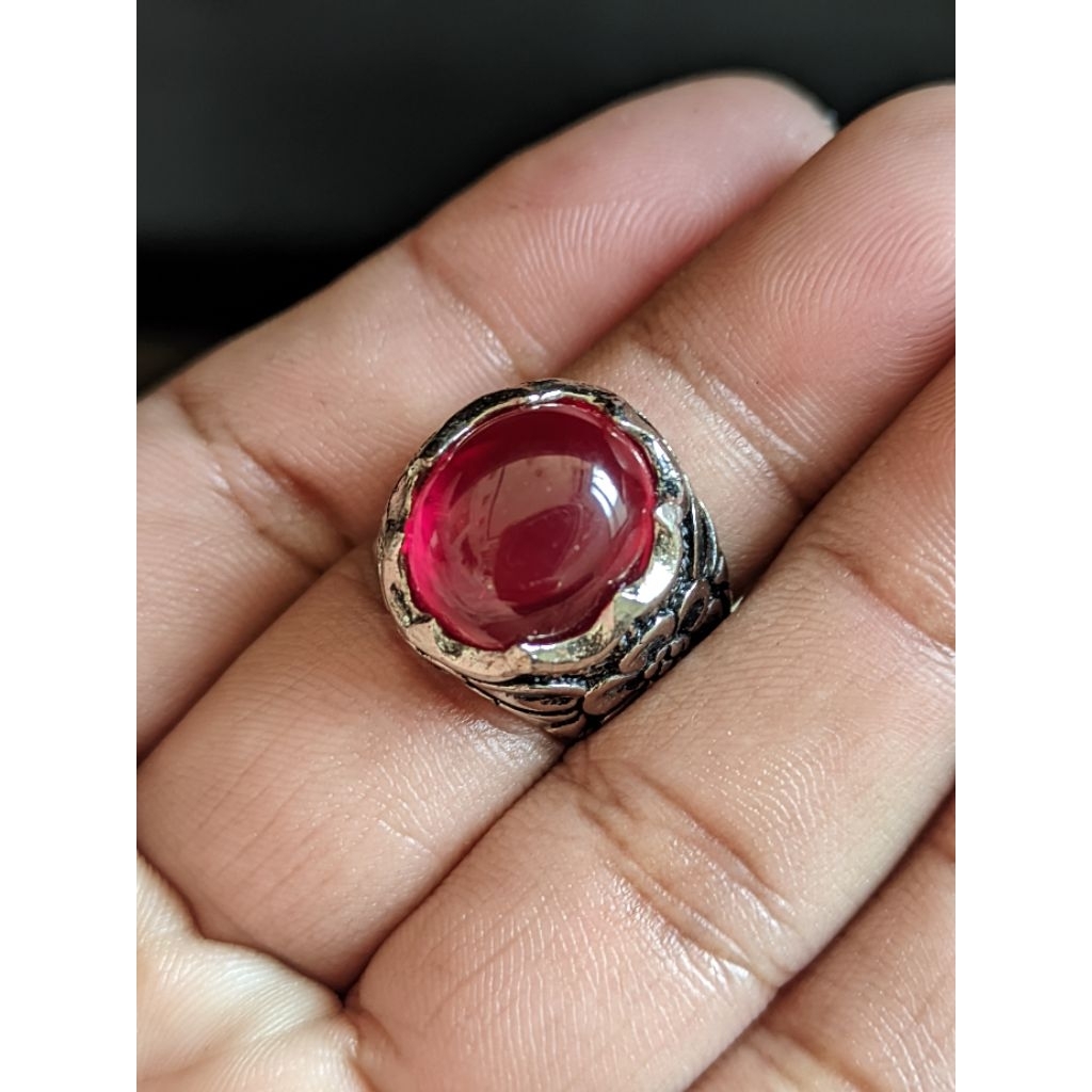 CINCIN BATU MERAH SIEM ROSE BANGKOK RING UKIR BALI