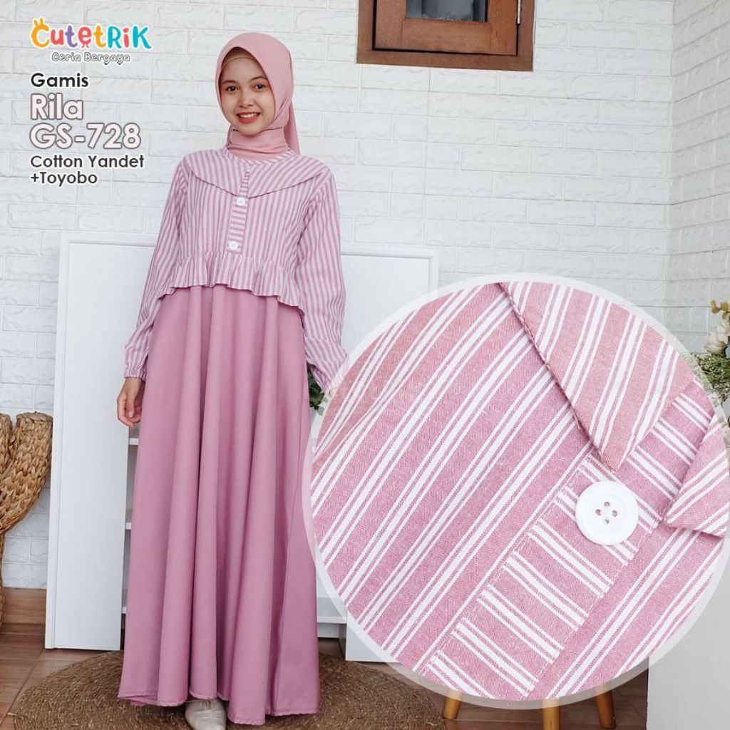 Ready siap kirim Gamis anak remaja adem kekinian Korean Style ori Cutetrik