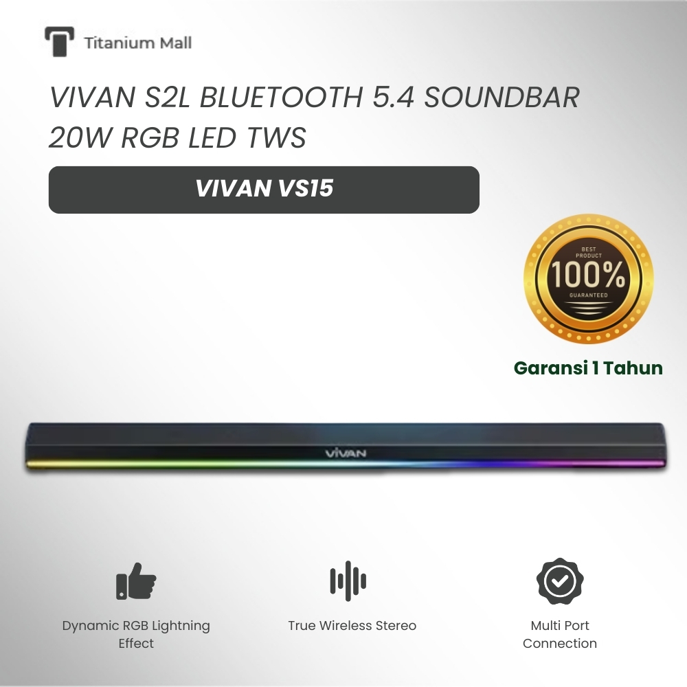 Soundbar Speaker Bluetooth 20W VIVAN S2L Portable Super Bass Stereo