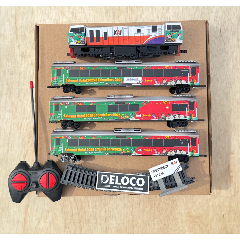 paket Rangkaian murah Mainan Kereta Api Indonesia RC,Kereta api mainan Remot control,Lokomotif cc206