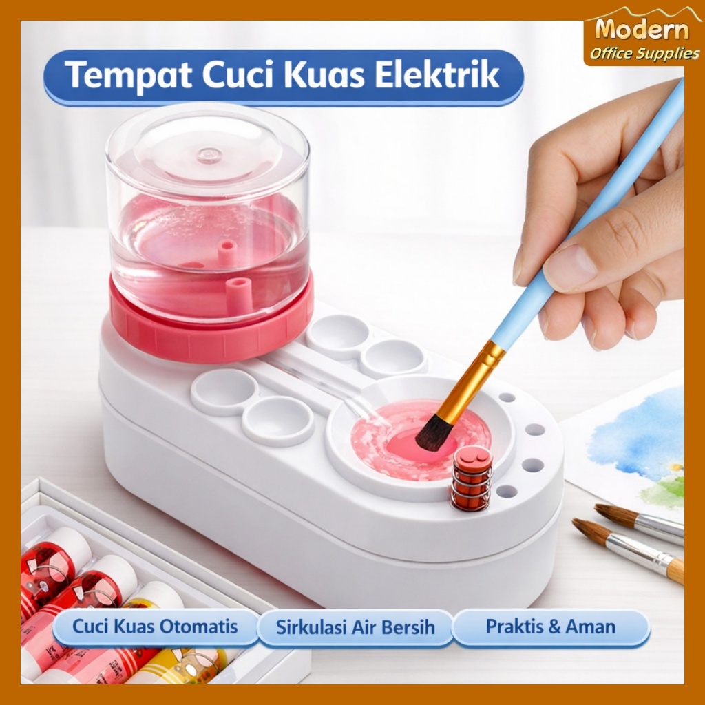 Tempat Cuci Kuas Lukis | Wadah Pembersih Kuas Cat Air Anak Sekolah & Seni