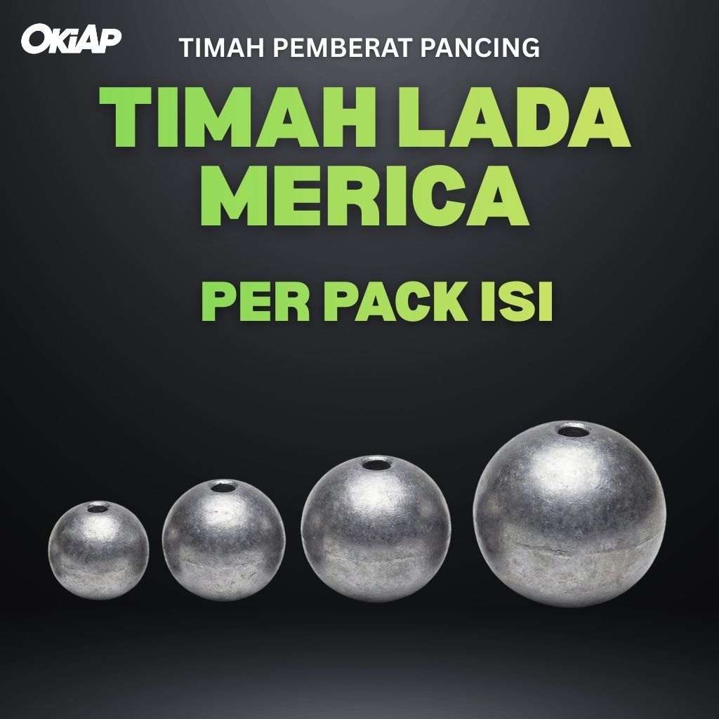 Timah Lada Merica Per Pack isi Timah Bulat Pemberat Pancing Dasaran