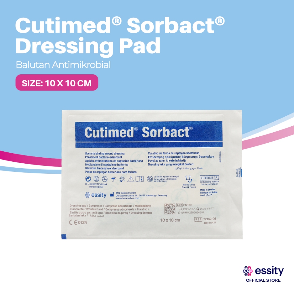 Cutimed Sorbact Dressing Pad 10cm X 10cm (Box Isi 5pcs)