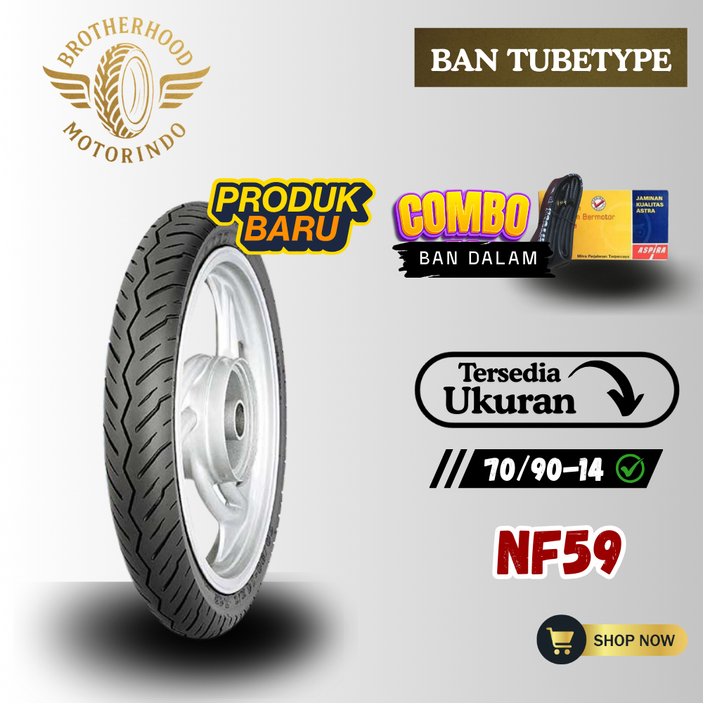 BAN IRC NF59 NR76 TUBETYPE (70/90-14 / 70 90 14) BAN IRC  / NON TUBLES IRC/ BAN MOTOR TUBETYPE RING 