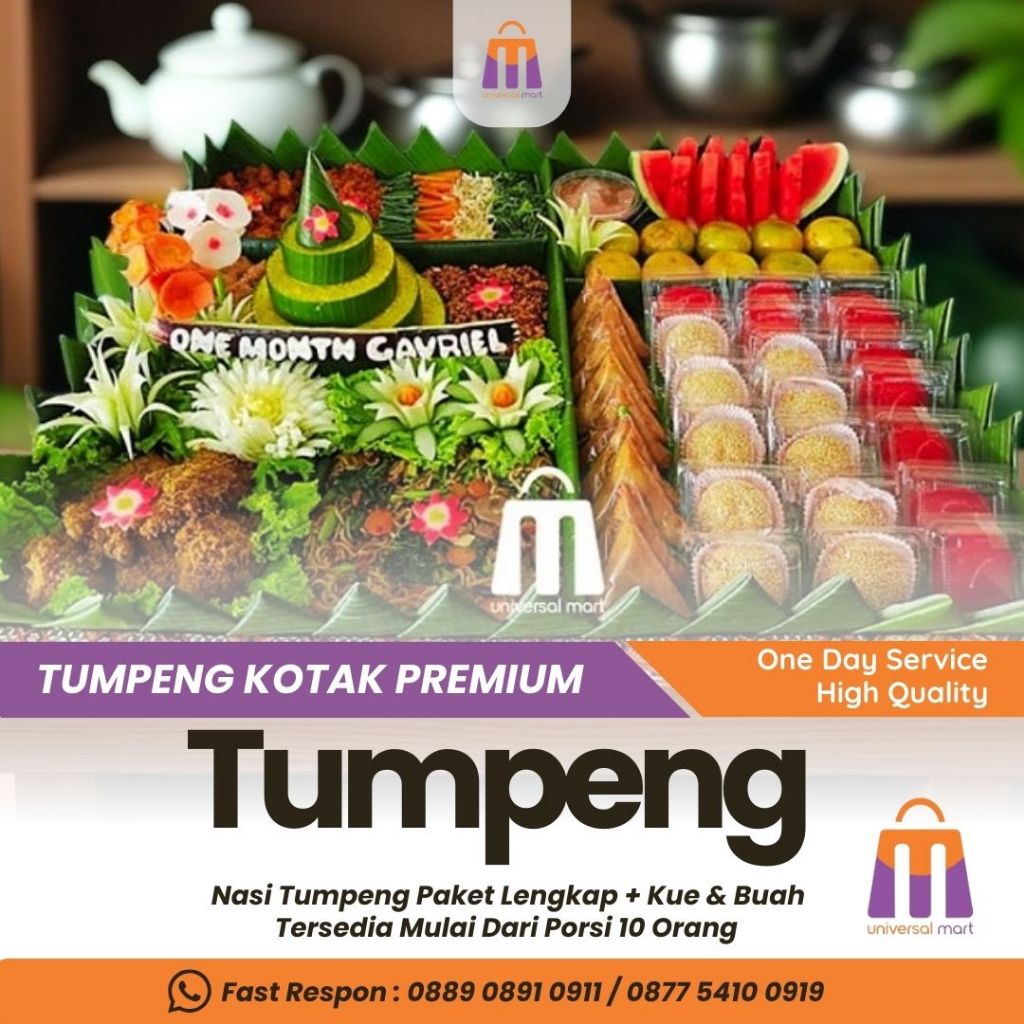 TUMPENG KOTAK NASI KUNING PREMIUM PAKET LENGKAP PORSI BERVARIASI