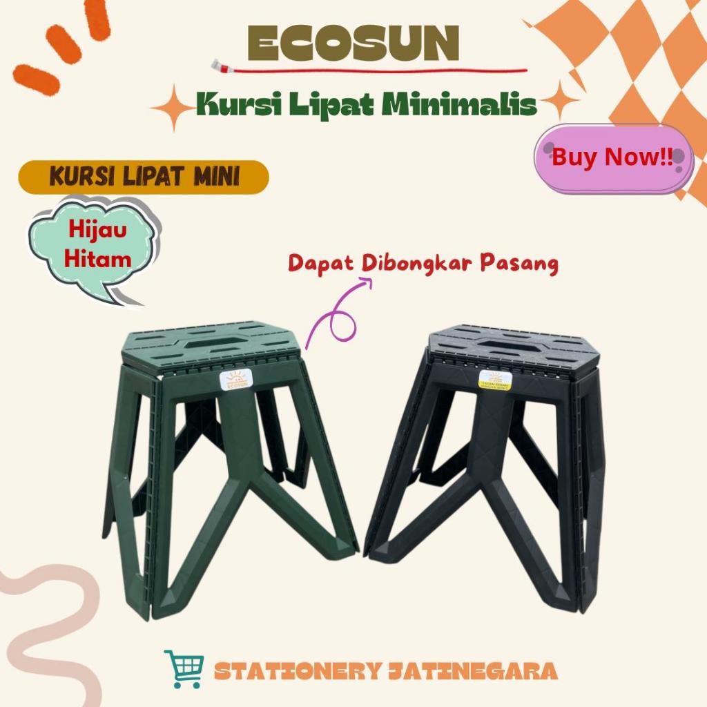 Ecosun - Bangku Duduk Lipat Modular Portable Plastik Kokoh Kursi Outdoor Serbaguna / Kursi Minimalis