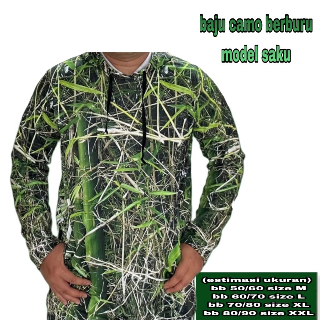 Baju berburu Camo lengan panjang bambu D1