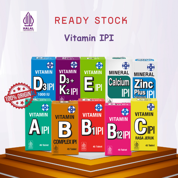 Vitamin IPI A, B1, B12, B Complex, C, D3, D3+K2, E, Zinc, Kalsium, Magnesium