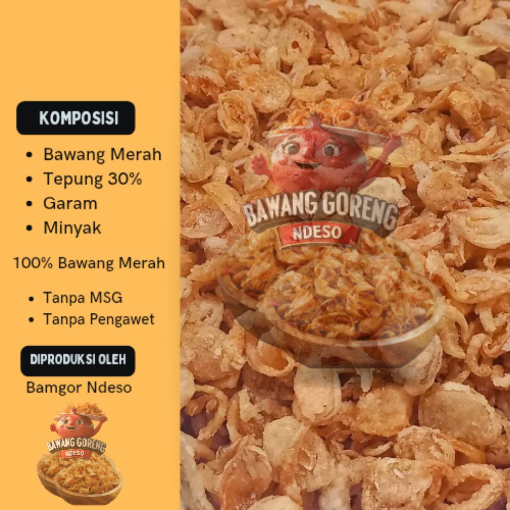 Bawang Goreng 1 Kg. Bawang Merah Goreng, Lapis Tepung. Bawang Goreng