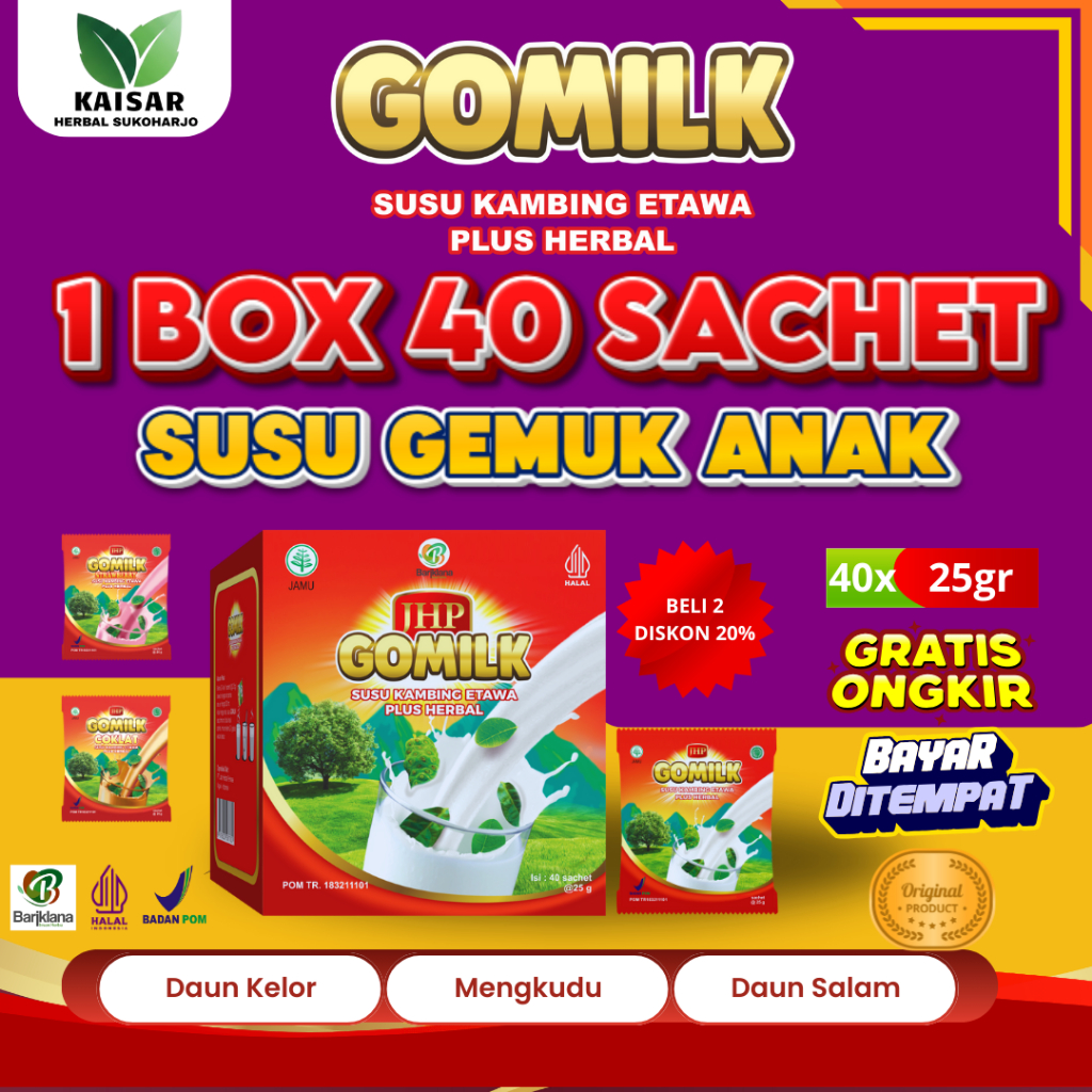 SUSU GEMUK ANAK GOMILK 1 BOX 40 SACHET