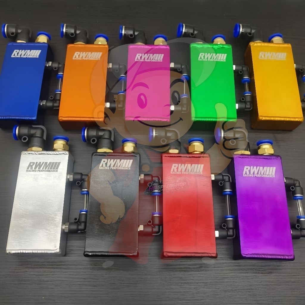 Tabung Air Radiator Kotak Slim Universal Tabung Resevoil Cadangan Air Radiator CNC