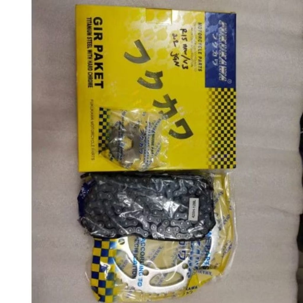 GEAR GIR SET RANTAI R15 NEW R15 V3 MT 15 MT15 FUKUKAWA SET GIR DEPAN BELAKANG