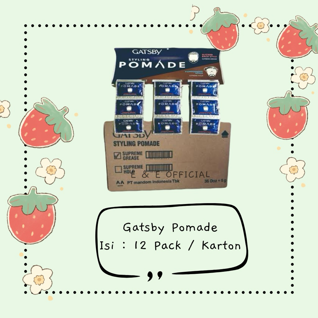 [ 1 KARTON ] GATSBY POMADE / GATSBY STYLING POMADE / GATSBY RENCENG SACHET