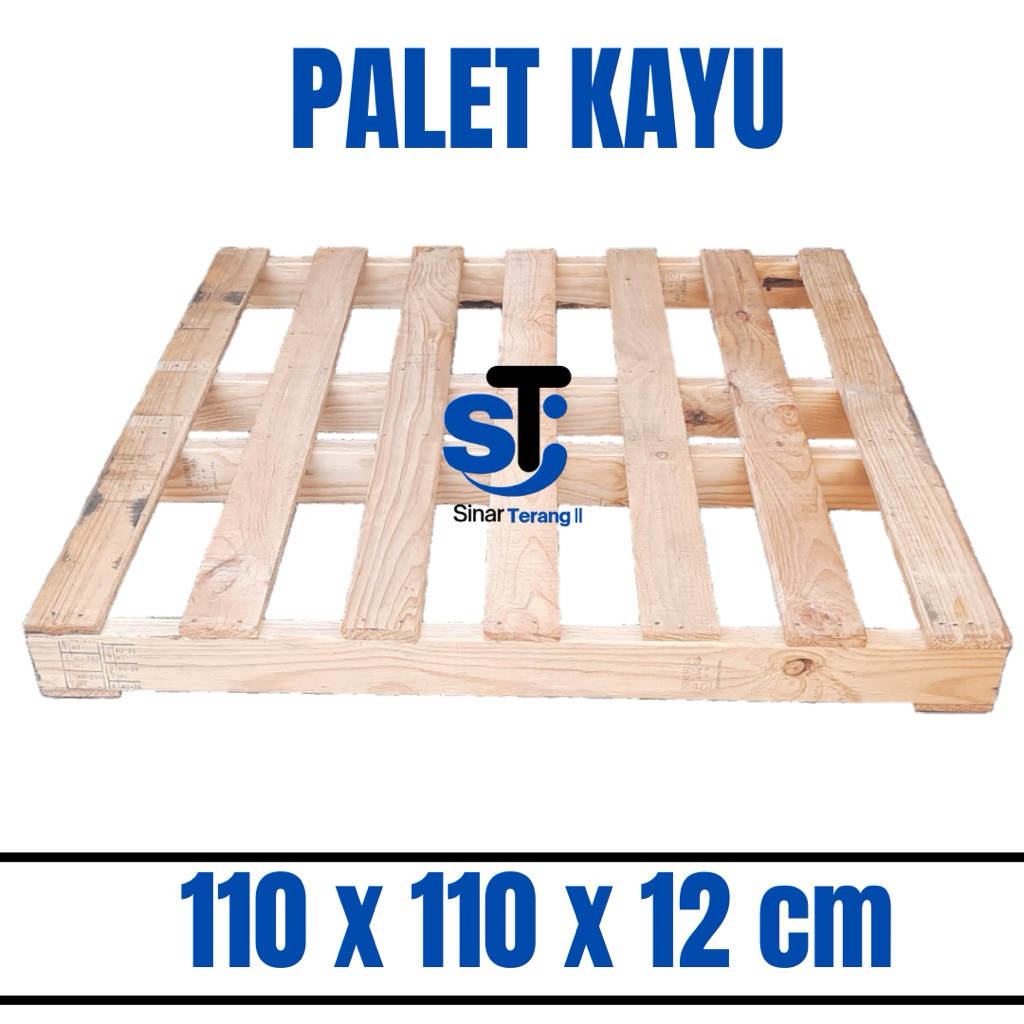Palet Kayu 110x110x12cm | Palet Kayu Tatakan Barang Gudang | Palet kayu Serbaguna | Wood Pallet 110 