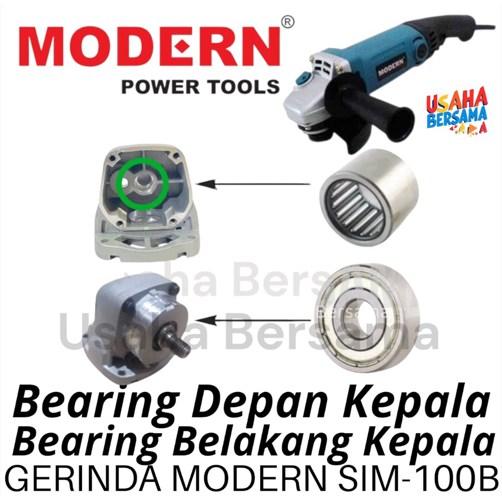 Bearing 2pcs Kepala Gerinda Modern SIM100B Laher Bambu Laker Lahar Depan Belakang Spindle Kepala Mes