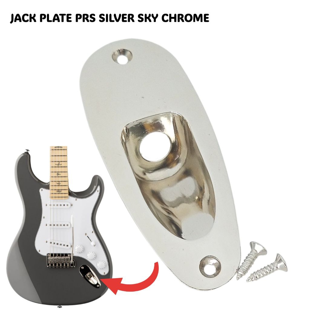Jack Plate Gitar PRS Silver Sky Chrome