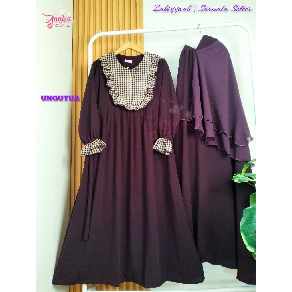 READY STOK  [BISA COD] SET BANAT SAFAR ZAKIYYAH JETBLACK BONANZA | Set Gamis Jilbab Cadar safar Anak