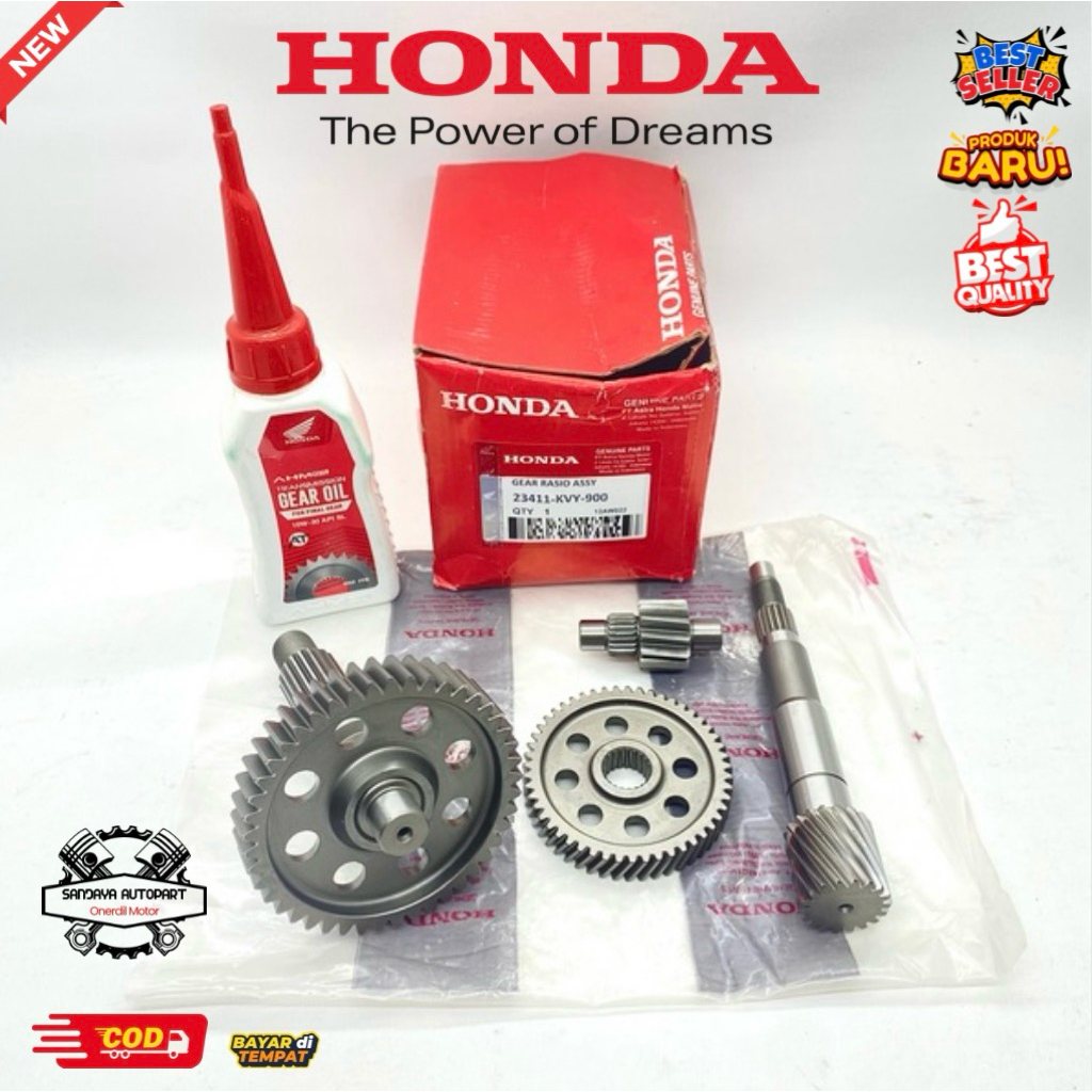Gigi Rasio Gardan Set Honda Beat Karbu, Scoopy karbu, Spacy karbu kode part (KVY) Free Oli Gardan