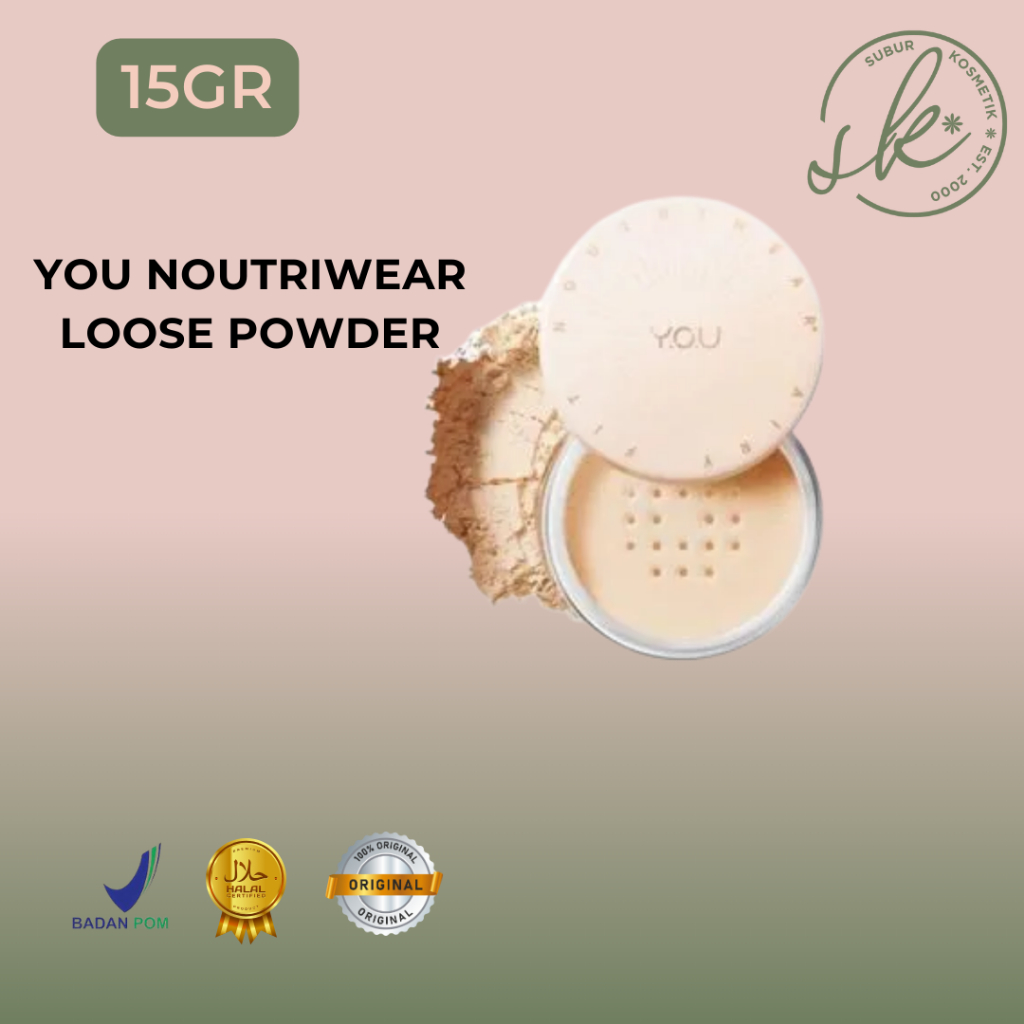 You Noutriwear+ Airy Fit Loose Powder | Bedak Tabur | Loose Powder | Bedak You 15Gr