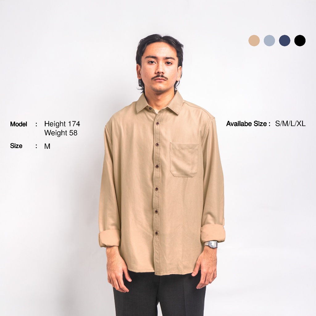 BYWAY - Dunkirk Two Face Corduroy Shirt | Kemeja Lengan Panjang Corduroy Brown