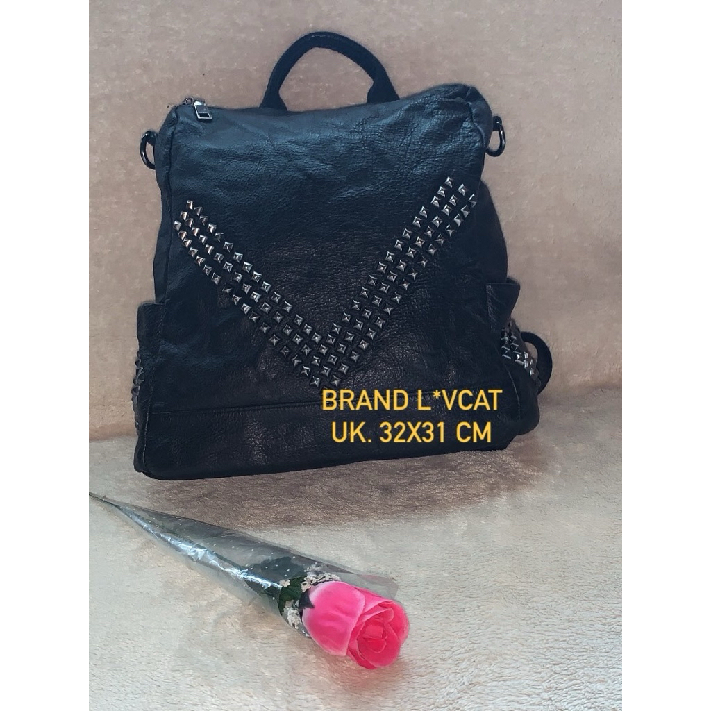 Brand L*vcat Preloved Ransel kulit mix nilon