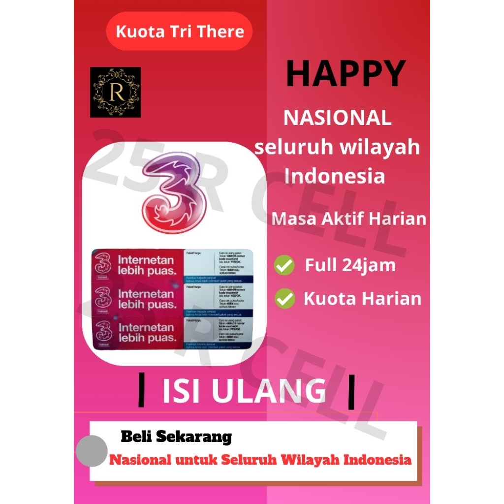 THERE TRI3  Kuota Harian Kuota Internet Nasional