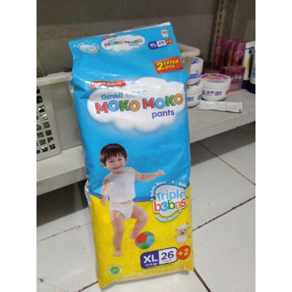 Popok Celana Genki Moko Moko Pants 1 Renceng -Praktis,hemat,Nyaman