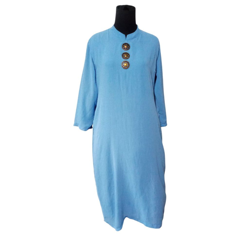 Dress//Gamis Biru muda Fashion Wanita