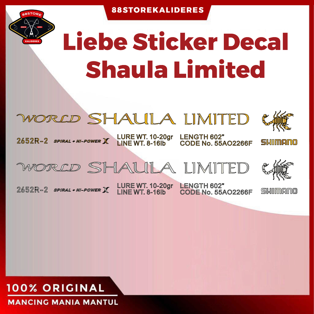 88Storekalideres Liebe Sticker Decal Joran Shimano World Shaula Limited