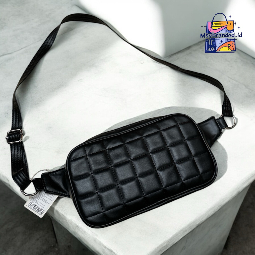 MINISO SQUARE PATTERN LATTICE CROSSBODY BAG TAS SELEMPANG WANITA PRIA