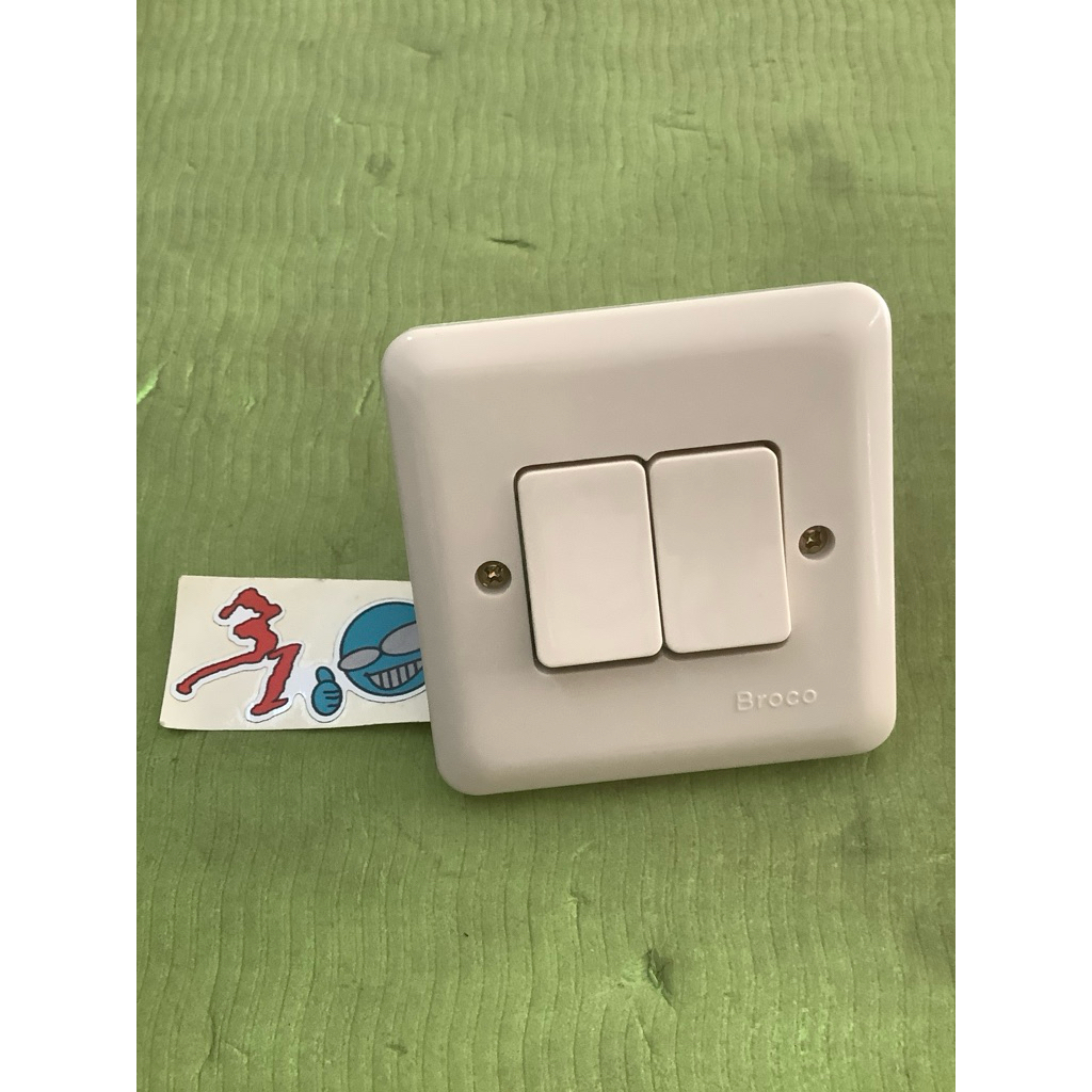 saklar sakelar broco 2 double ib tanam cetekan lampu new gee